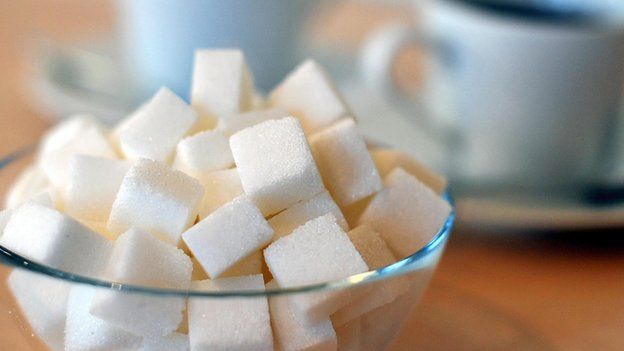 Sugar cubes in a bowl