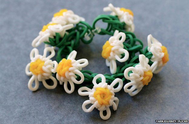 Loom bands in a daisy chain