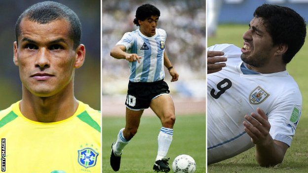 Rivaldo, Maradona and Luis Suarez