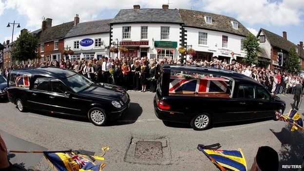 The bodies of British soldiers killed in Afghanistan are repatriated