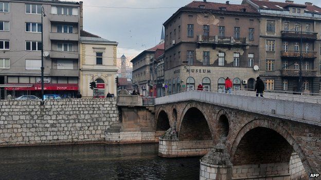 Street corner in Sarajevo