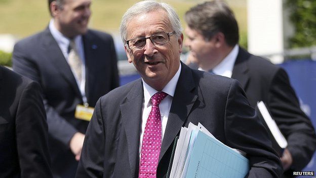 Jean-Claude Juncker arrives at European People's Party (EPP) meeting in Kortrijk. 26 June 2014