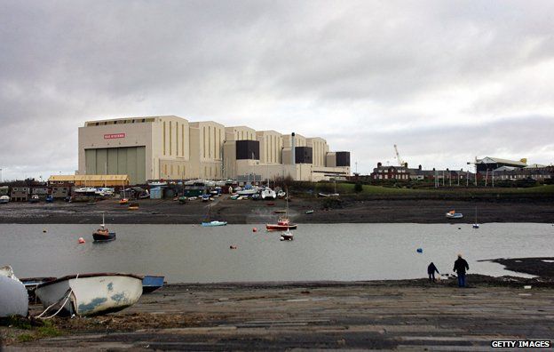 The BAE Systems construction hall dominates the skyline above the town of Barrow-in-Furness,