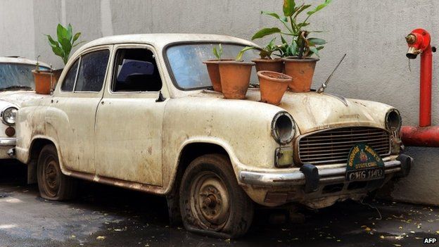 Defunct Ambassador car in Bangalore