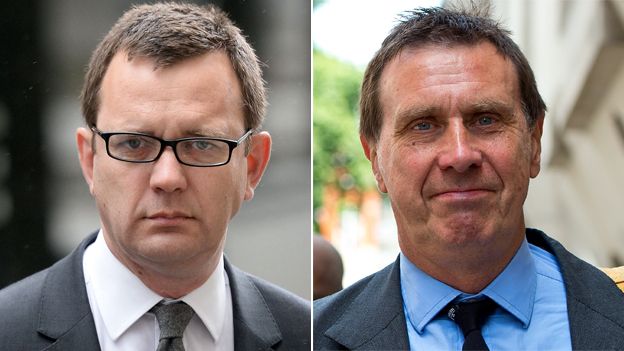 Andy Coulson (left) and Clive Goodman. Pics: Reuters/Getty