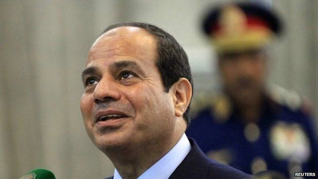 Egypt's President Fattah al-Sisi in Khartoum on 27 June