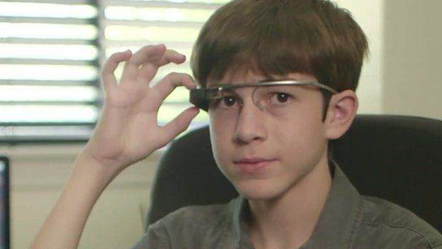 Thomas Suarez with Google glass