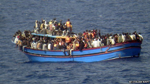 Boat laden with passengers