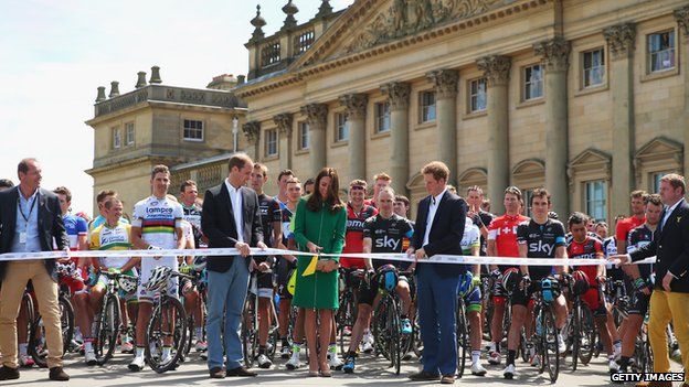Duke and Duchess of Cambridge and Prince Harry start Tour de France