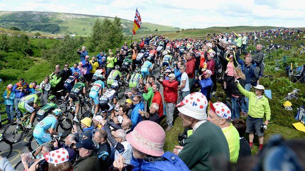 Tour de France riders on Grinton Moor