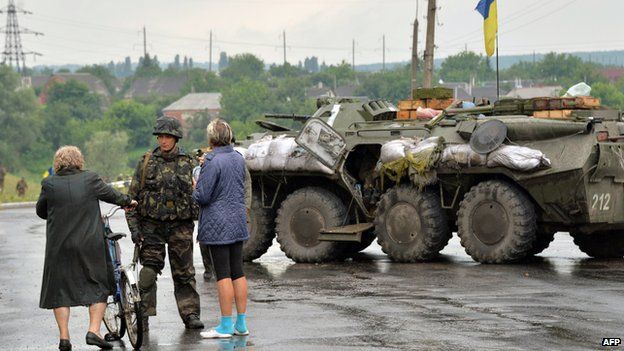 Ukrainian troops in Sloviansk, 7 Jul 14