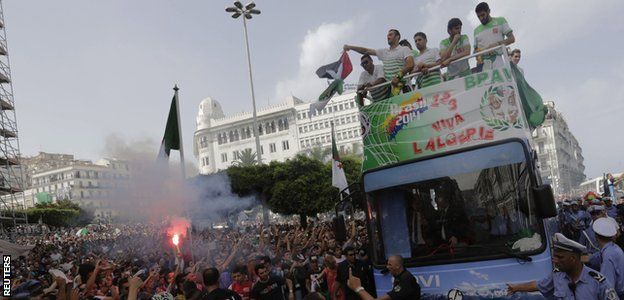 Algeria's 2014 World Cup squad is welcomed home in Algiers