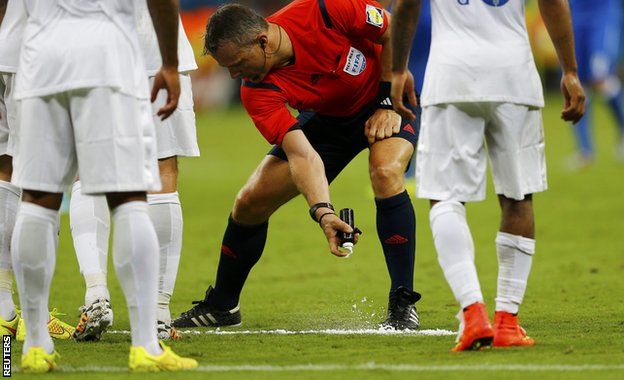 Vanishing spray was used at the 2014 World Cup