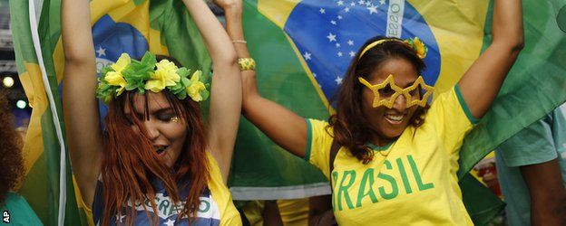 Brazil fans at the 2014 World Cup