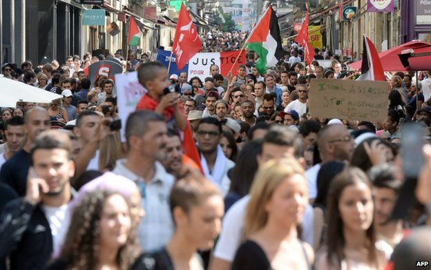 A pro-Palestinian rally in Bordeaux, France, 12 July