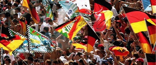 Supporters at the German GP