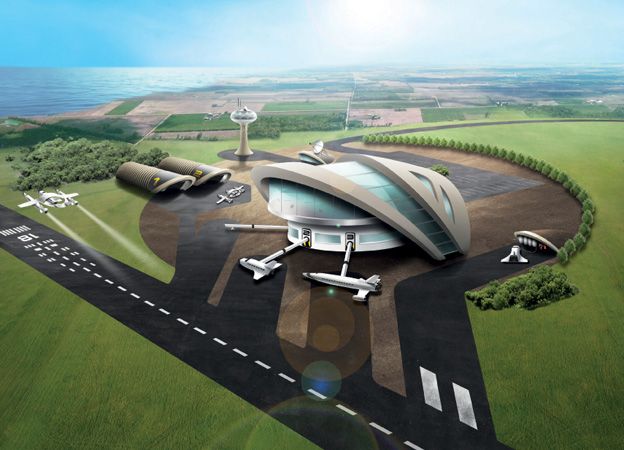 Artist's concept of spaceport