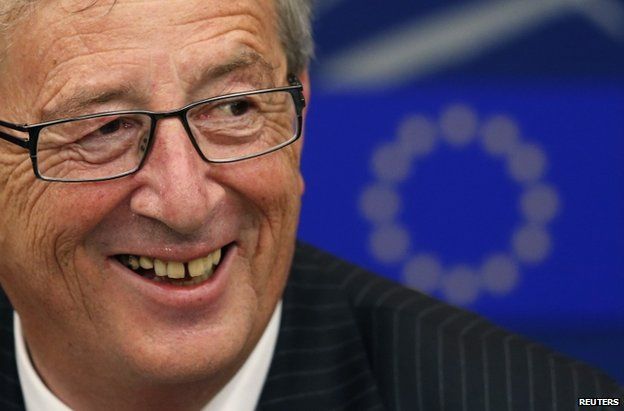 Jean-Claude Juncker at a news conference in the European Parliament, Strasbourg, 15 July