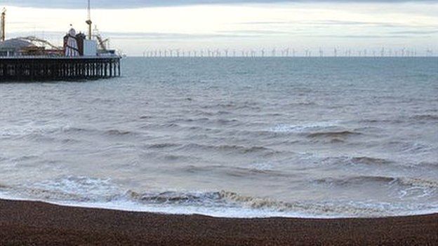 Computer image of wind farm off Brighton