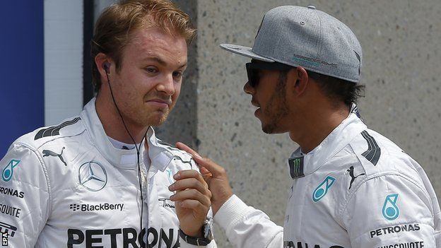 Lewis Hamilton and teammate Nico Rosberg
