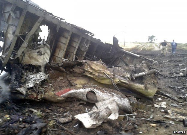 The crash site in Ukraine, 17 July