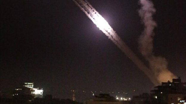 Palestinian militants fire missiles at Israel amid Israeli air strikes, 17 July