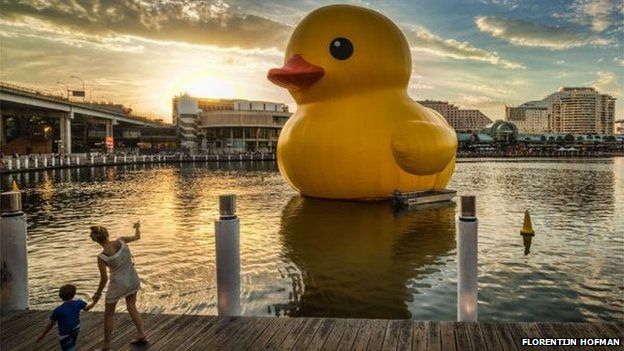 Yellow duck on tour in Sydney