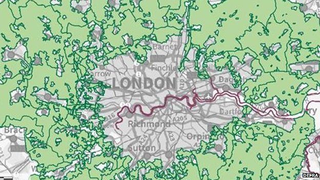 The greenbelt around London