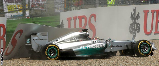 Lewis Hamilton crashed during the German Grand prix