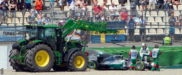 Lewis Hamilton crashed during the German Grand prix