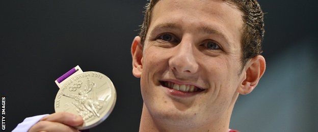 Michael Jamieson shows off his Olympic silver medal