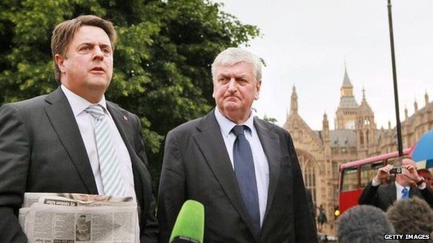 Nick Griffin and Andrew Brons talk to reporters after being elected as MEPs in 2009