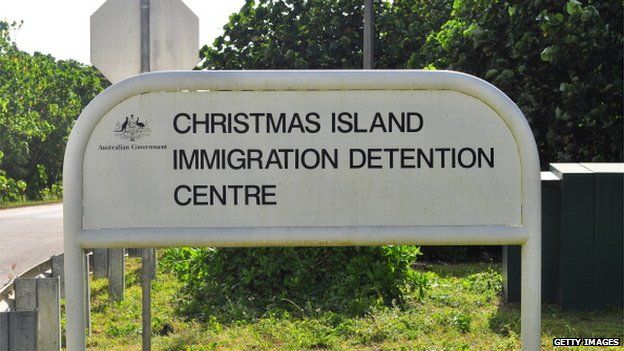 Sign for Christmas Island Immigration Detention Centre