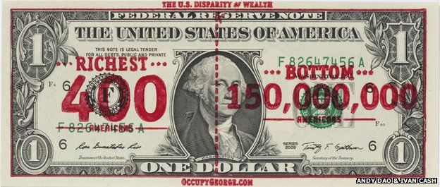 Andy Dao and Ivan Cash, Occupy George overprinted dollar bill