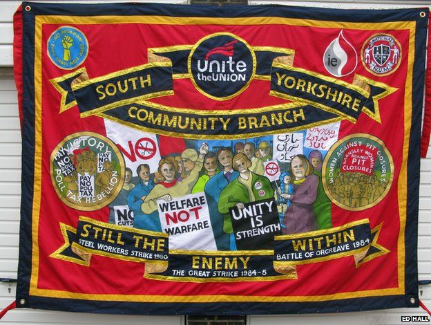 Ed Hall, Banner made for UNITE used at the march in support of the NHS in Manchester, 29th September 2013