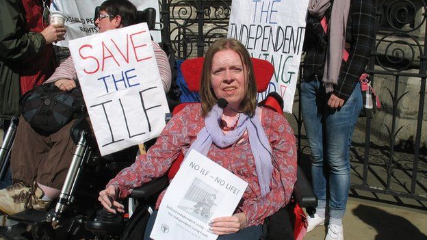 Sue Elsegood at a protest