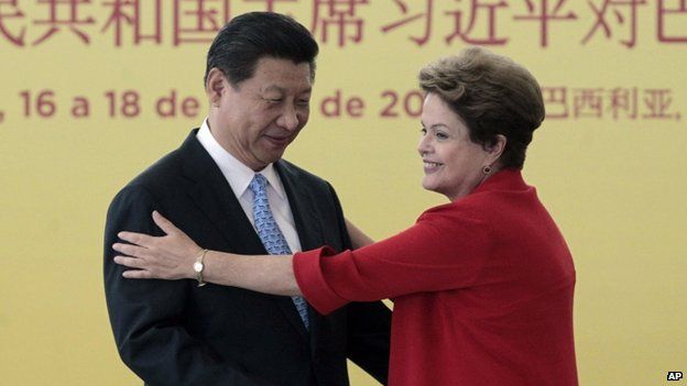 China's Xi Jinping and Dilma Rousseff in Brazil in July