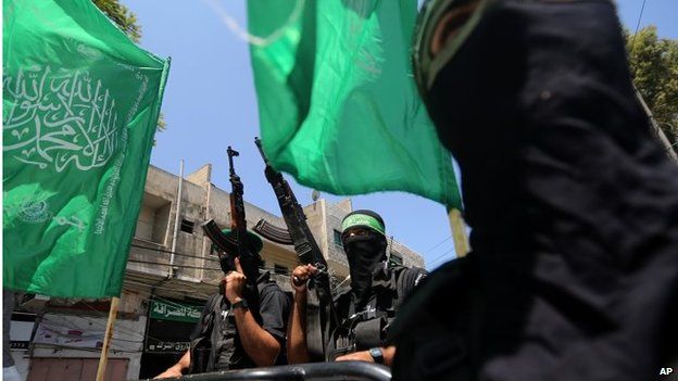 Members of Hamas' armed wing in Gaza