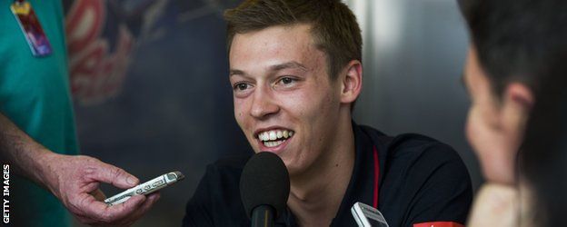 DANIIL KVYAT is interviewed at the Monaco Grand Prix 2014