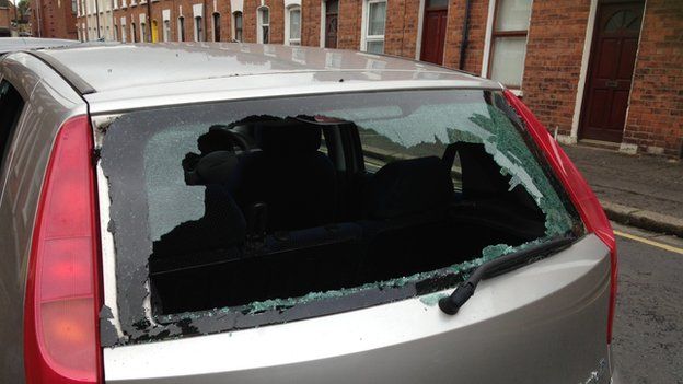 A car was damaged in Ravenscroft Street