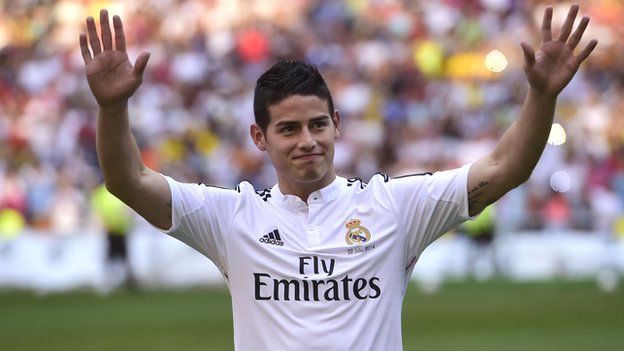 Real Madrid's recent signing James Rodriguez