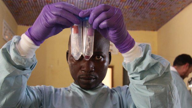 Blood samples in the testing laboratory