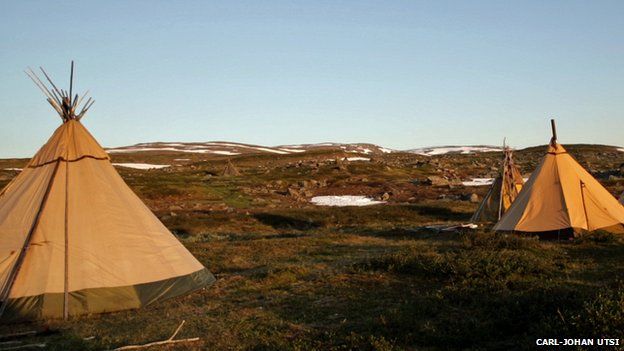 Reindeer herders' tents or lavuts