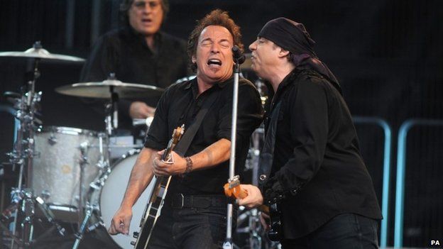 Bruce Springsteen and Steven Van Zandt performs in concert at the Emirates Stadium