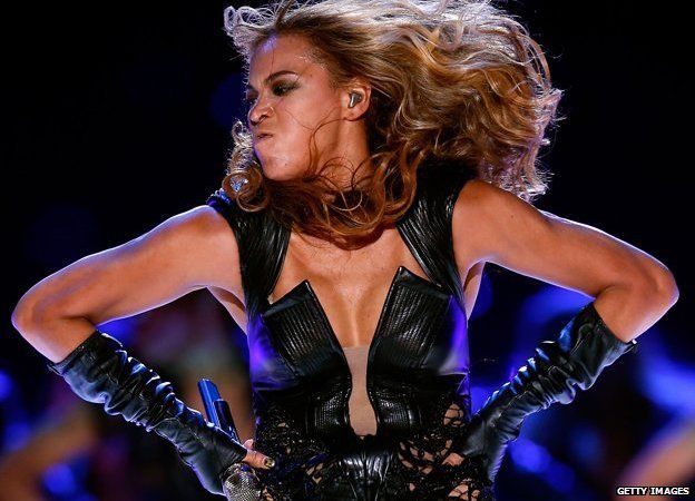 Beyonce performs at the Super Bowl