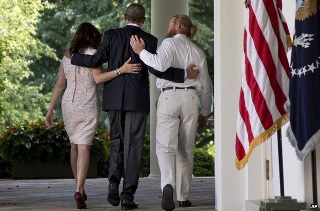 Bowe Bergdahl's parents with Barack Obama