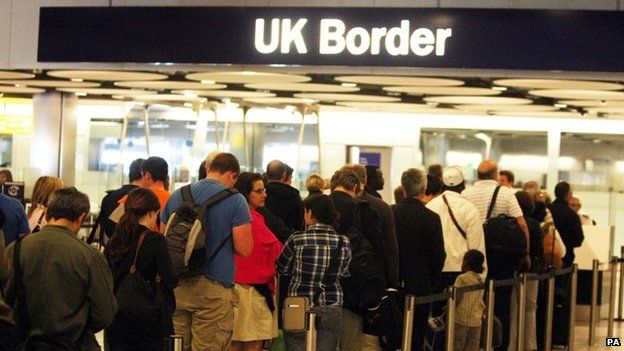 UK Border Desks in Terminal 5 of Heathrow