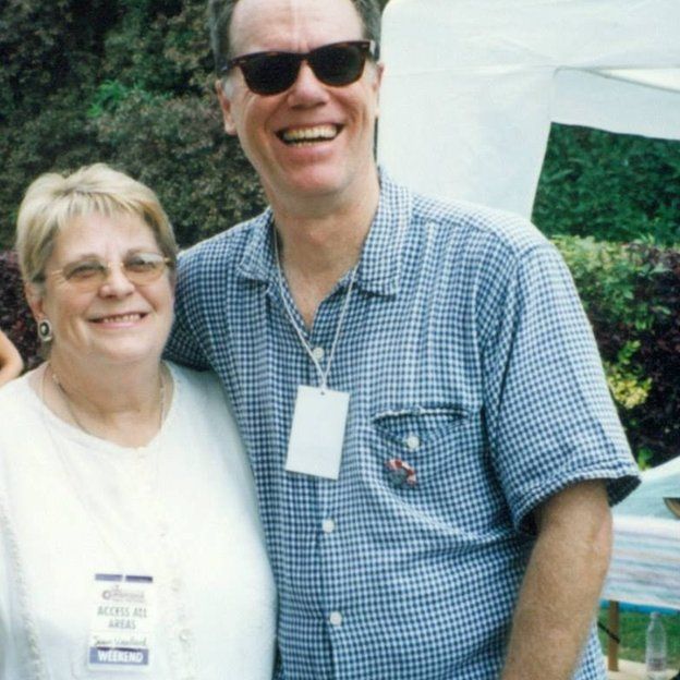 Joan Woollard and Loudon Wainwright III at the festival in 1999