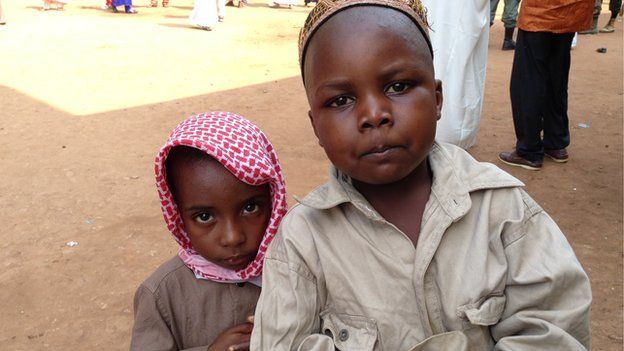 Two Muslim children in Bangui, CAR, during Eid celebrations - July 2014