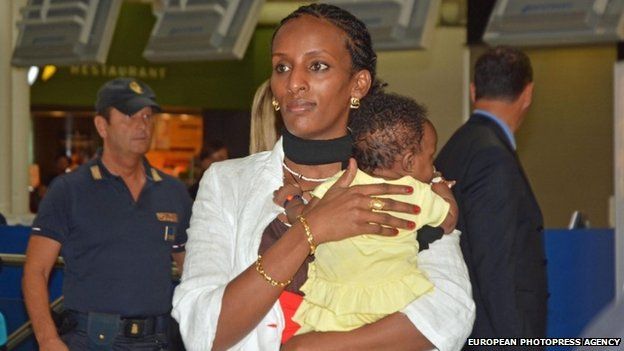 Meriam Ibrahim with baby